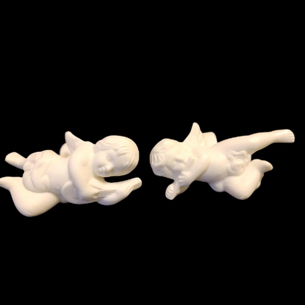 Partylite Cherub Candle‎ Huggers Porcelain Napkins Rings PO190 Retired Set of 2